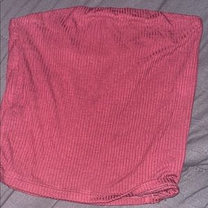 burgundy tube top